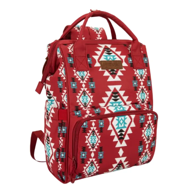 Wrangler Burgundy Aztec Callie Backpack/Diaper Bag made by Montana West