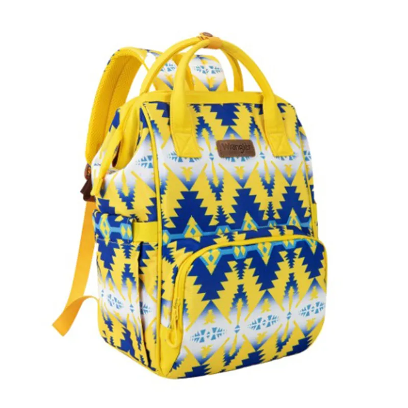 Wrangler Yellow & Blue Aztec Callie Backpack/Diaper Bag made by Montana West