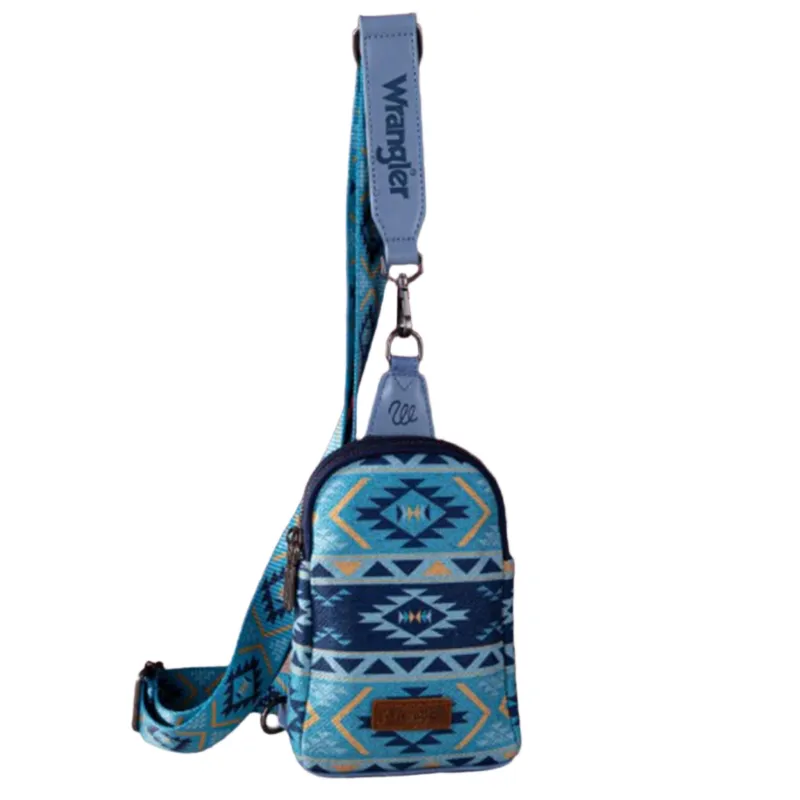 Wrangler Navy Aztec Crossbody Purse made by Western Edge
