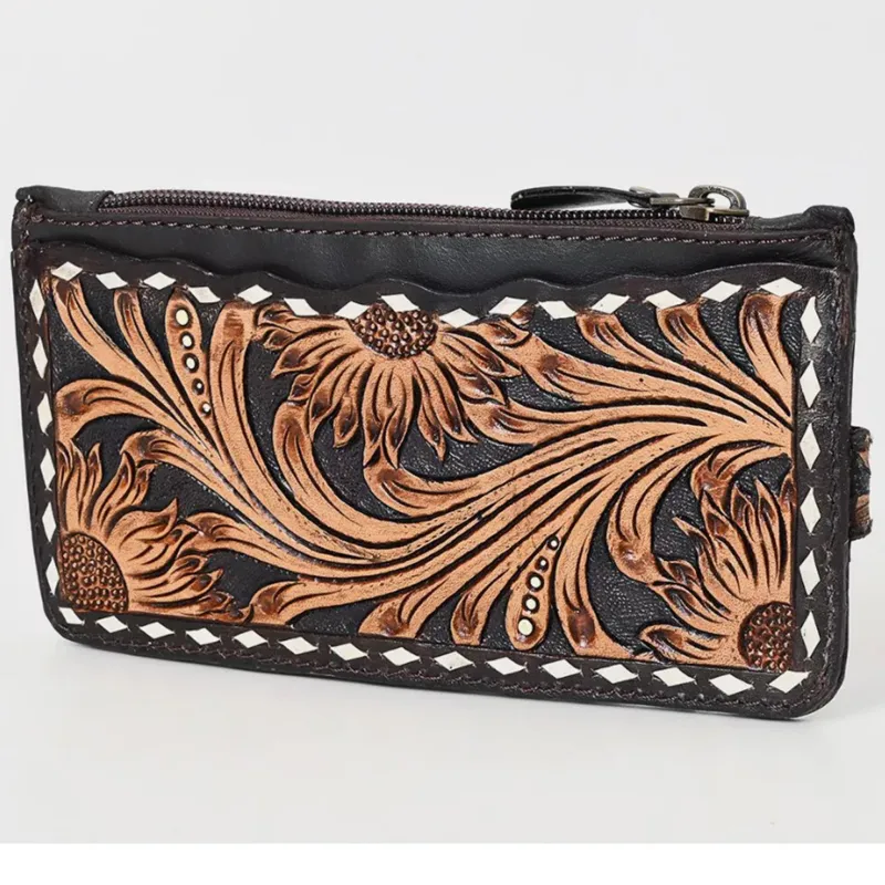 American Darling Hand Tooled Card Holder made by Western Edge