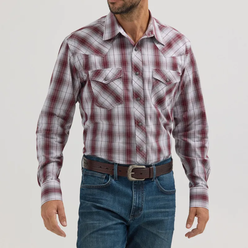 Wrangler Men's Classic Fit 20X Pearl Snap Long Sleeve made by Western Edge