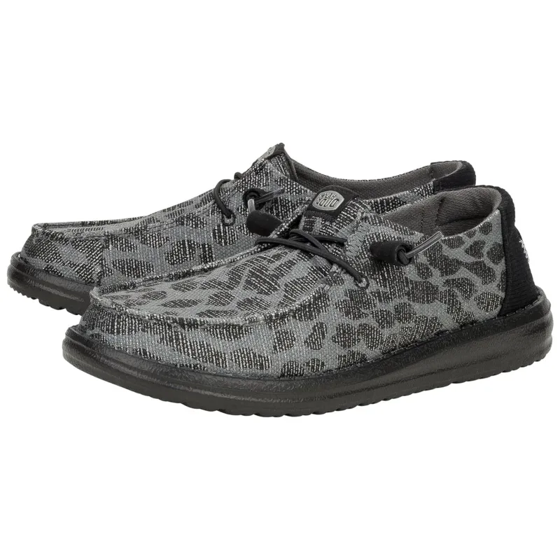 Hey Dude Women's Wendy Leopard Sparkle Black Shoes made by Hey Dude