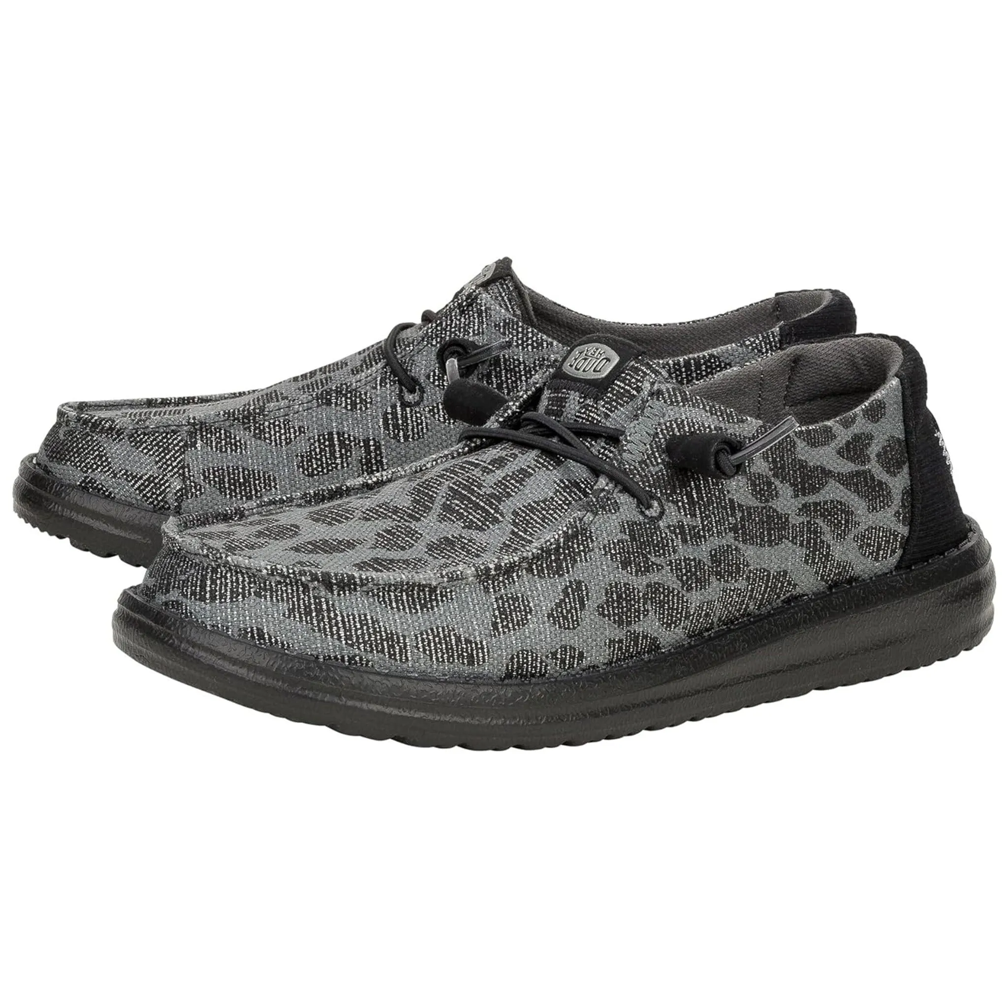 Hey Dude Women's Wendy Leopard Sparkle Black Shoes sold by Western Edge