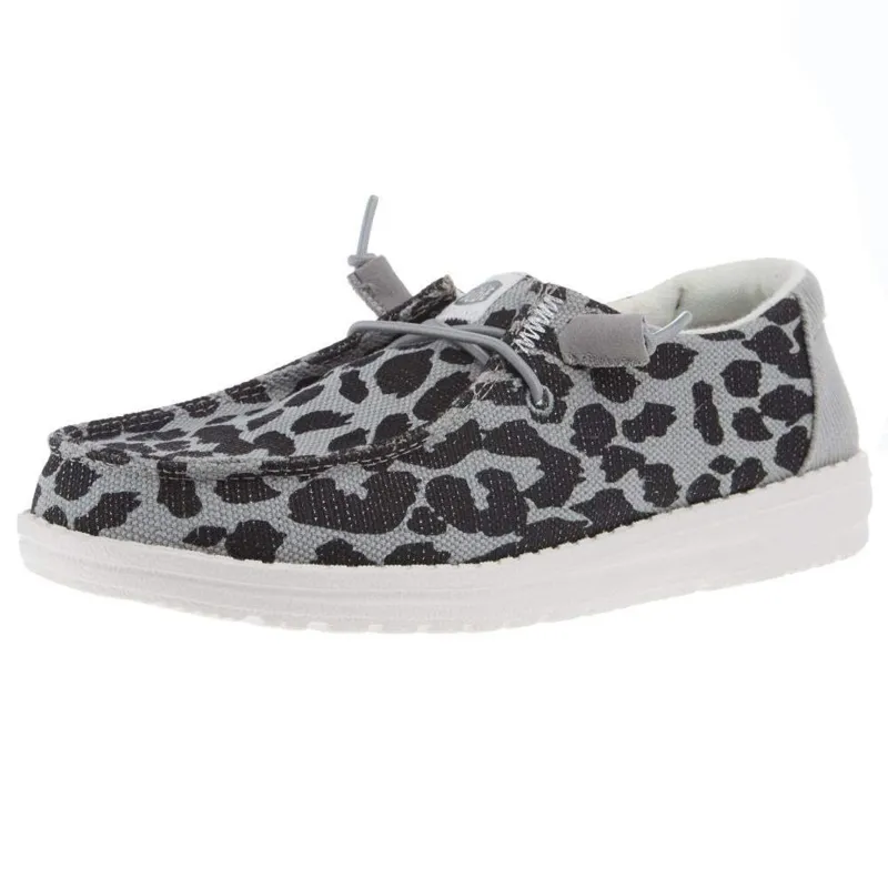 Hey Dude Womens Wendy Leopard Sparkle Black/Grey Casual made by Hey Dude