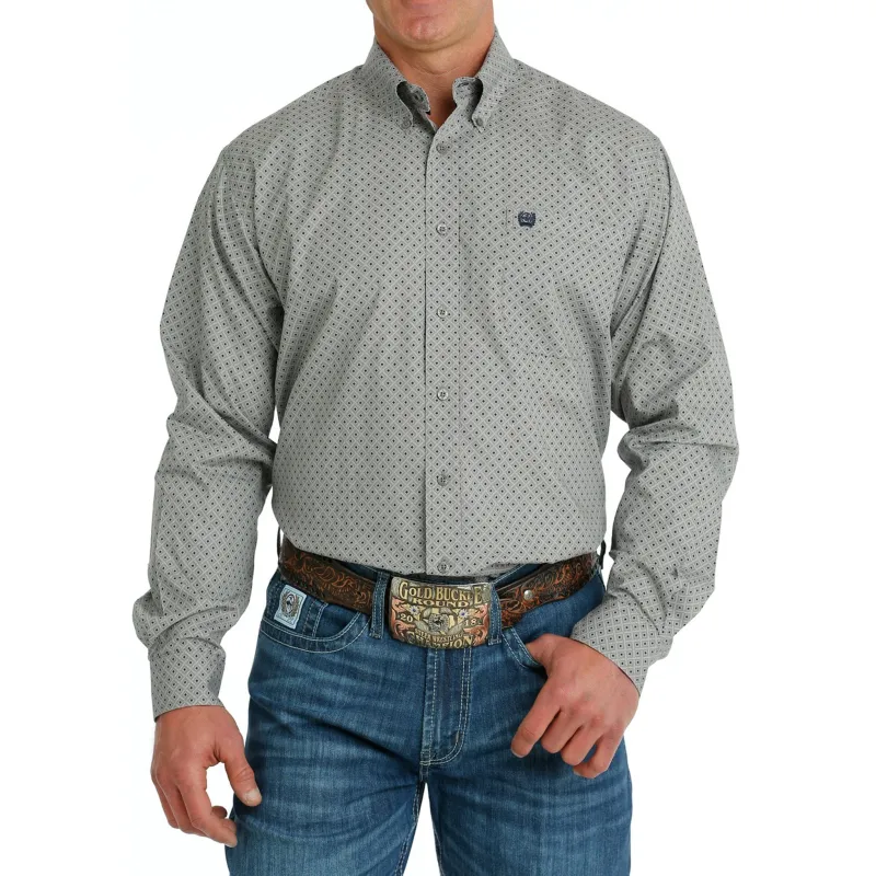 Cinch Men's Grey Print Long Sleeve Shirt sold by Western Edge