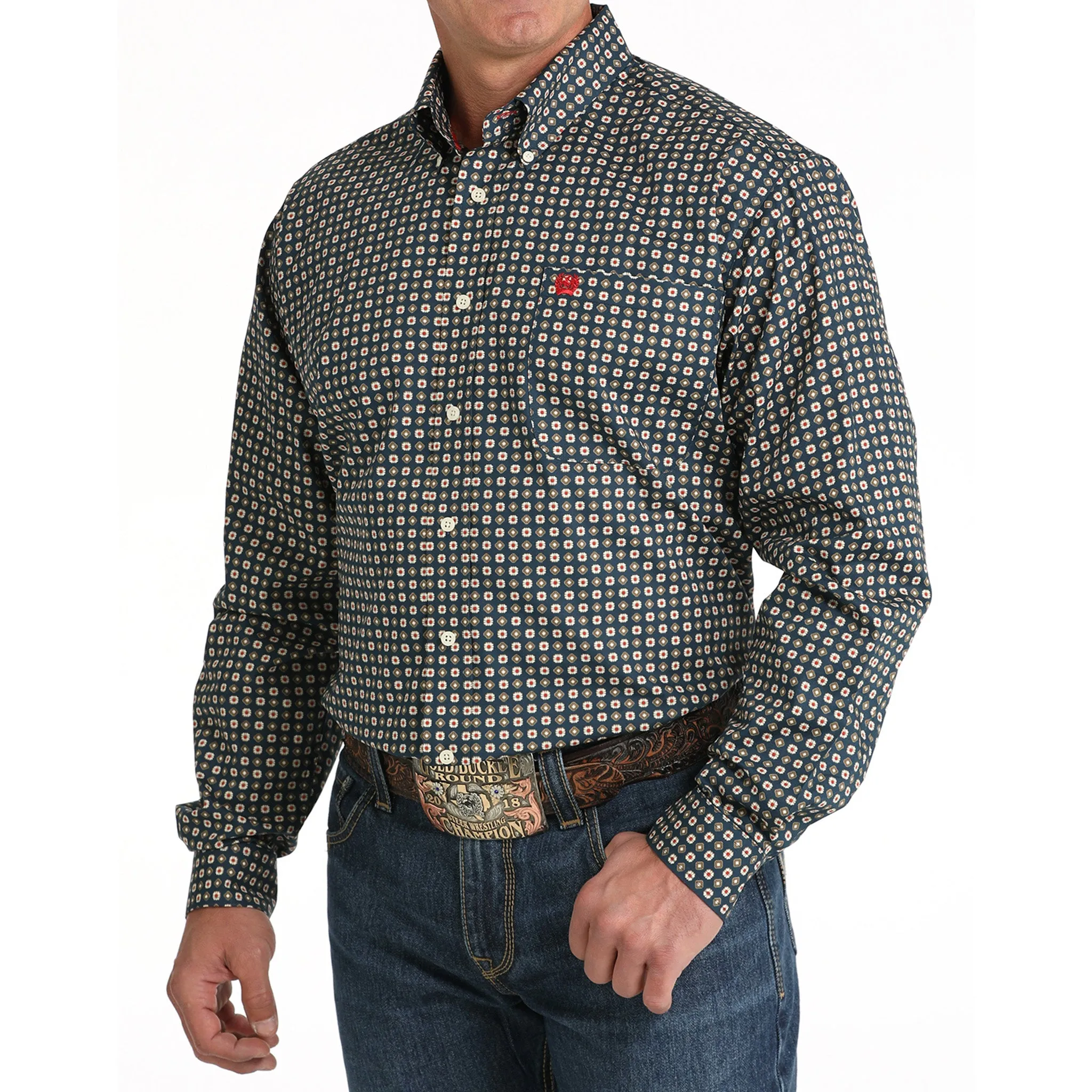Cinch Men's Navy Long Sleeve Print Shirt sold by Western Edge product image thumbnail 2