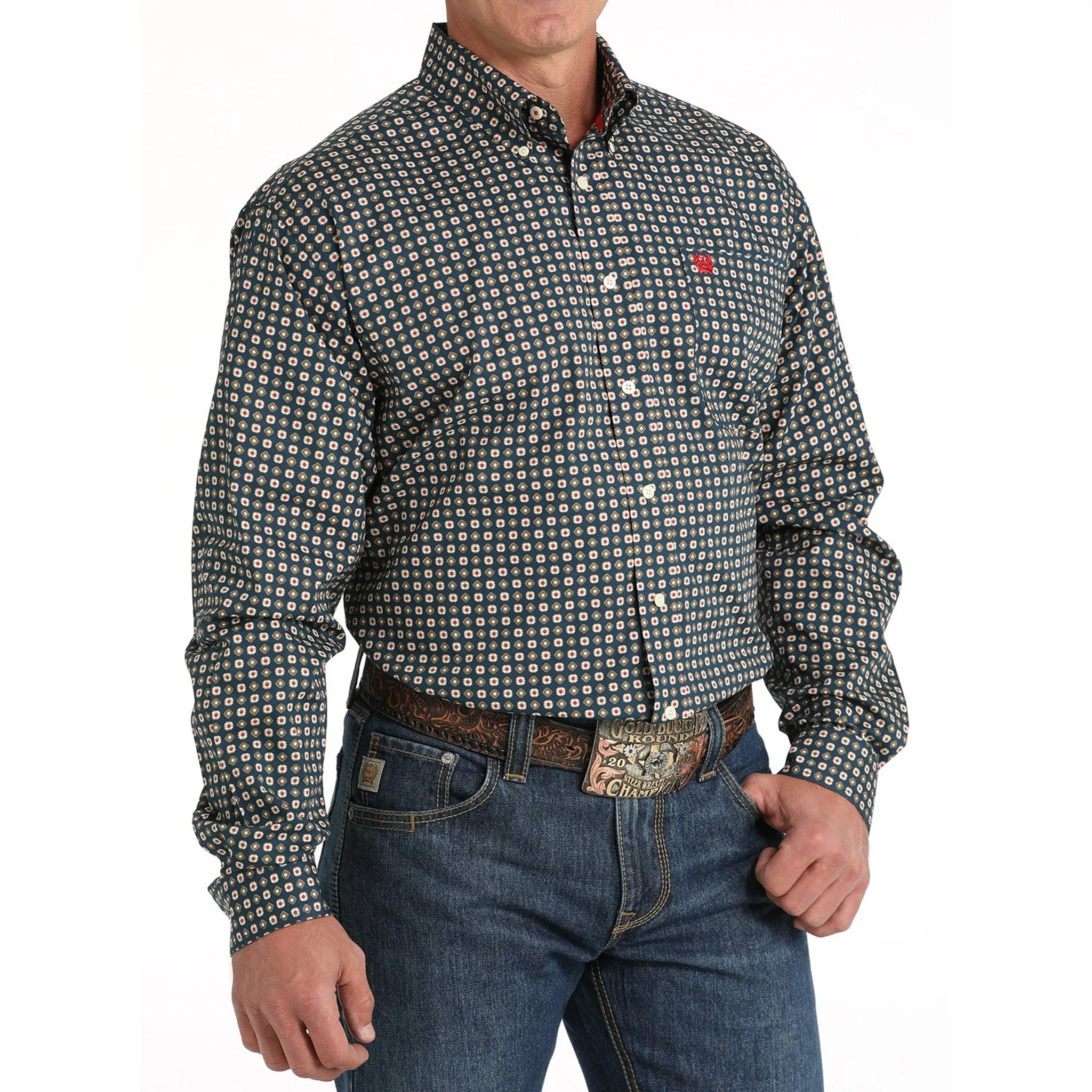 Cinch Men's Navy Long Sleeve Print Shirt sold by Western Edge product image thumbnail 3