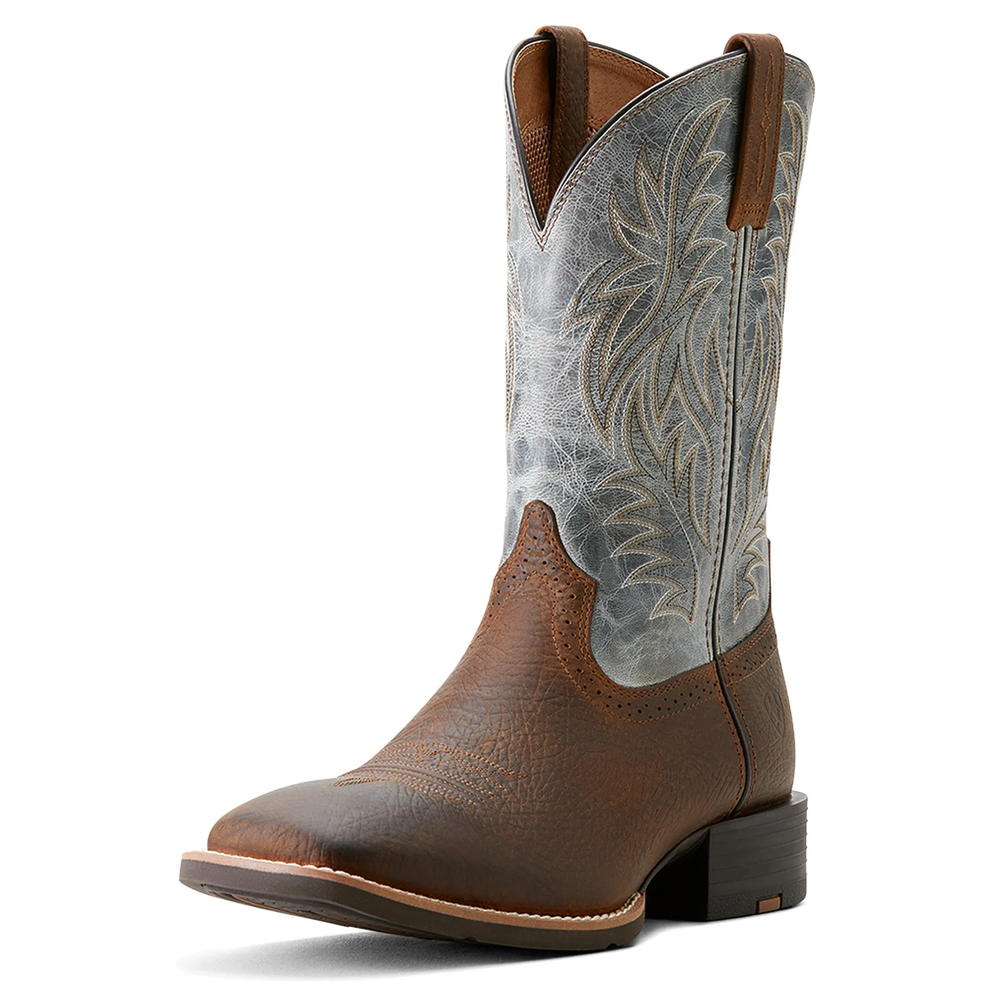 Ariat Sport Wide Square Toe Brown and Earth Blue Boot sold by Western Edge product image thumbnail 2