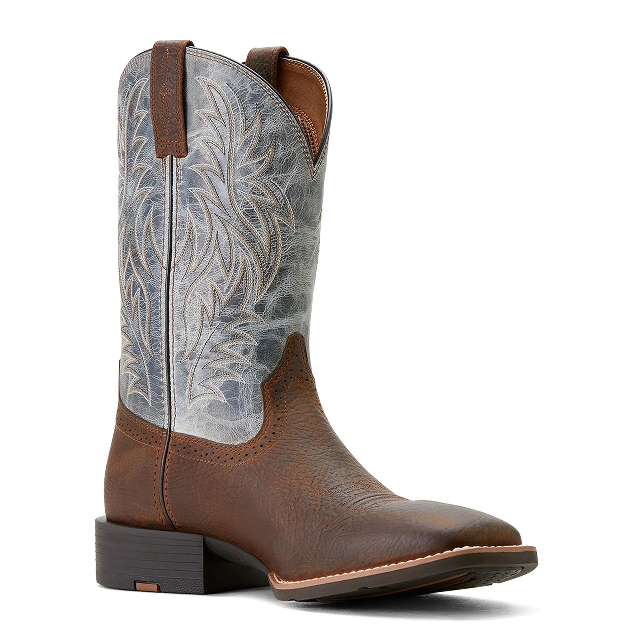 Ariat Sport Wide Square Toe Brown and Earth Blue Boot sold by Western Edge product image thumbnail 4
