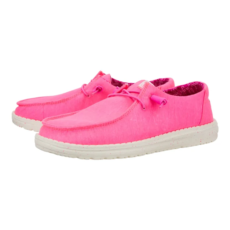 Hey Dude Wendy Neon Pink Stretch Canvas Shoes sold by Western Edge