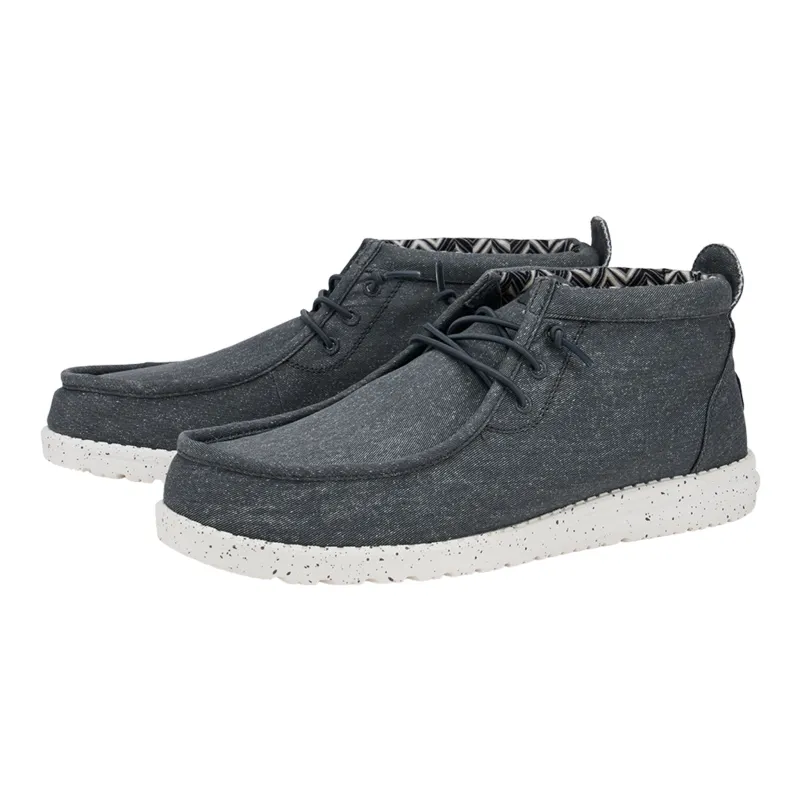 Hey Dude Wally Mid High Grey Canvas Shoe sold by Western Edge