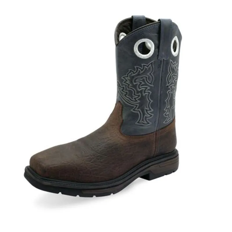 Old West Men's Dark Brown Steel Toe Work Boot made by Western Edge