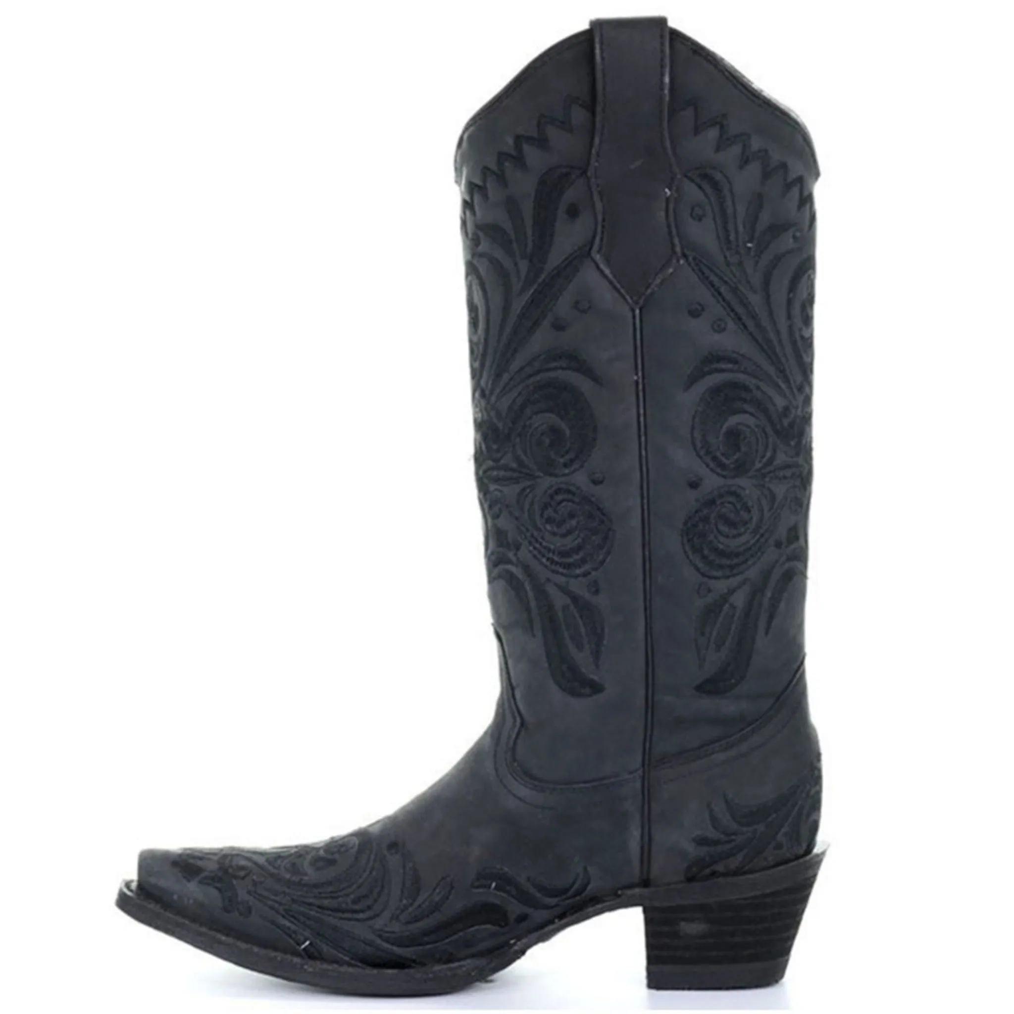 Circle G Women's Black Floral Snip Toe Boot by Corral sold by Western Edge product image thumbnail 2