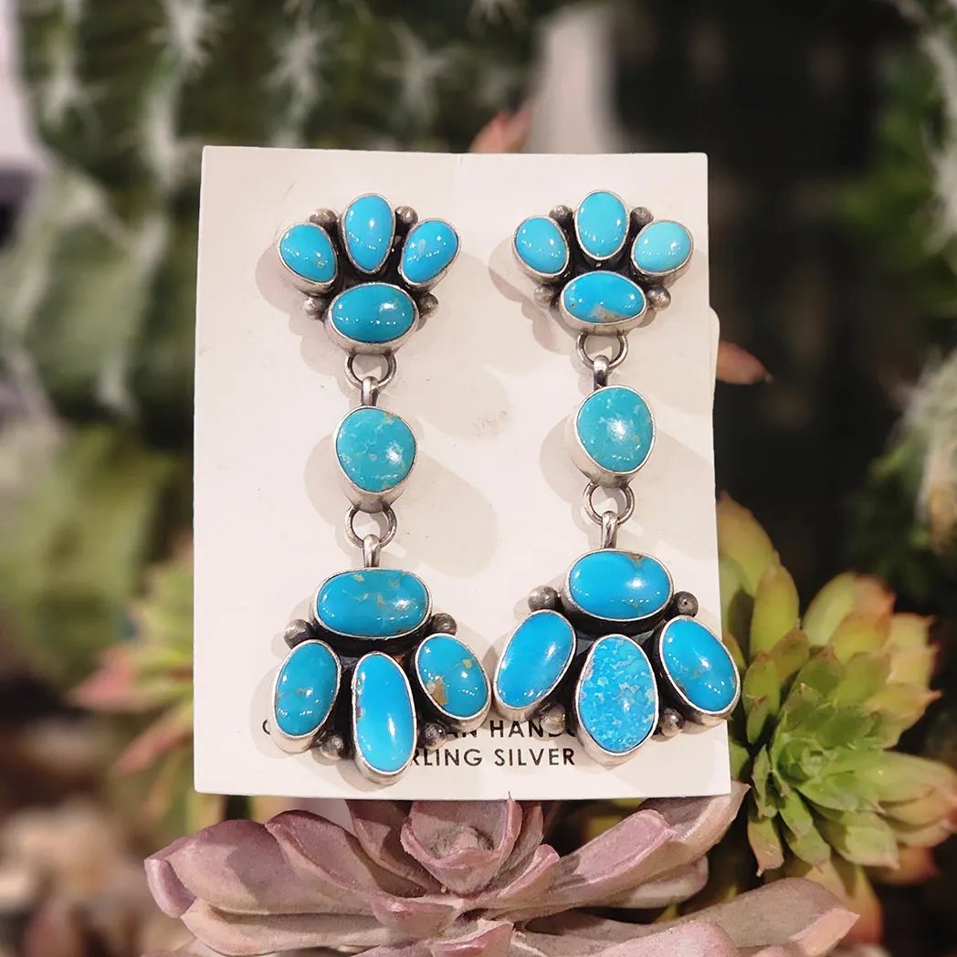 " Jessica " Kingman Turquoise Dangle Earrings sold by Western Edge