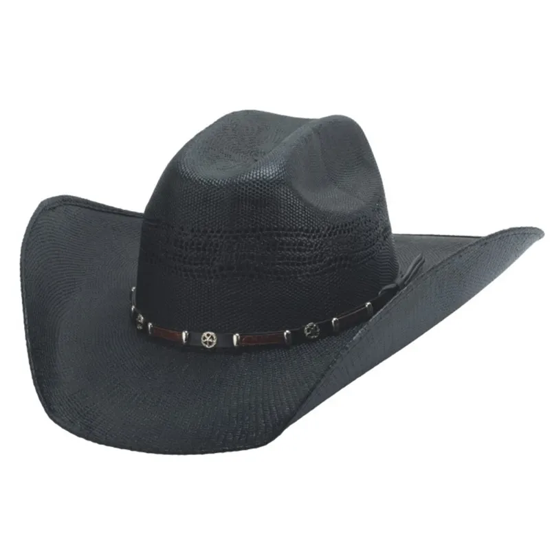 Montecarlo Black Go-Round Straw Hat made by Western Edge