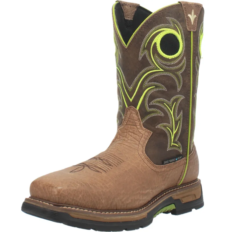 Dan Post Men's Brown and Lime Waterproof Boot made by Dan Post