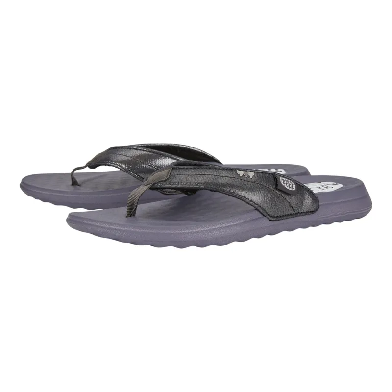 Hey Dude Women's Christi Flip Flop Black Shimmer made by Hey Dude