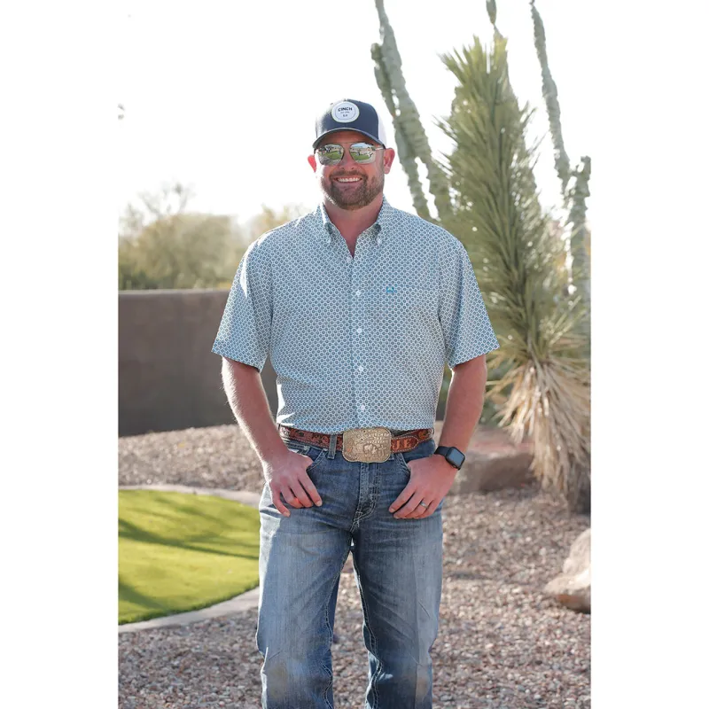 Cinch Men's ArenaFlex in White Geo Print sold by Western Edge