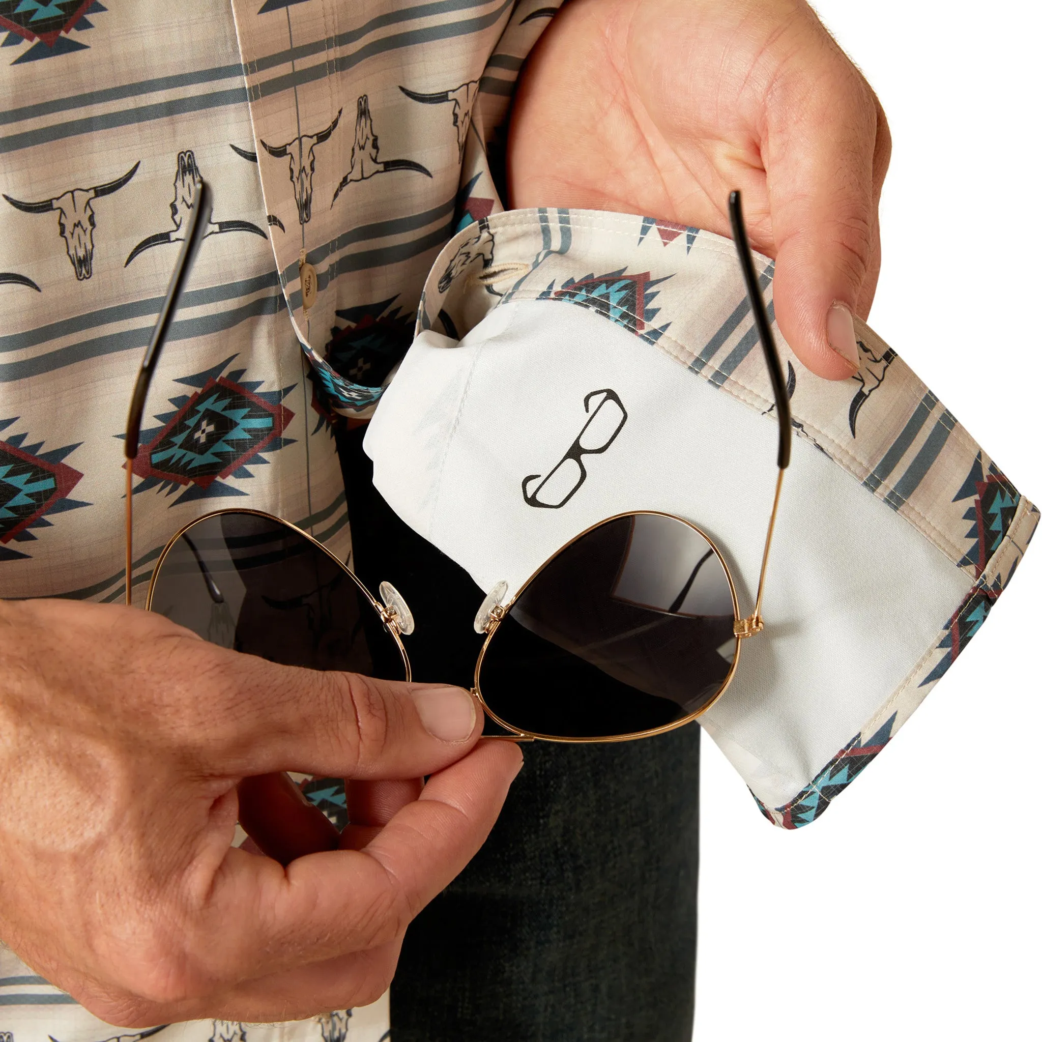 Ariat Men's VentTek Aztec Skull Short Sleeve sold by Western Edge product image thumbnail 5