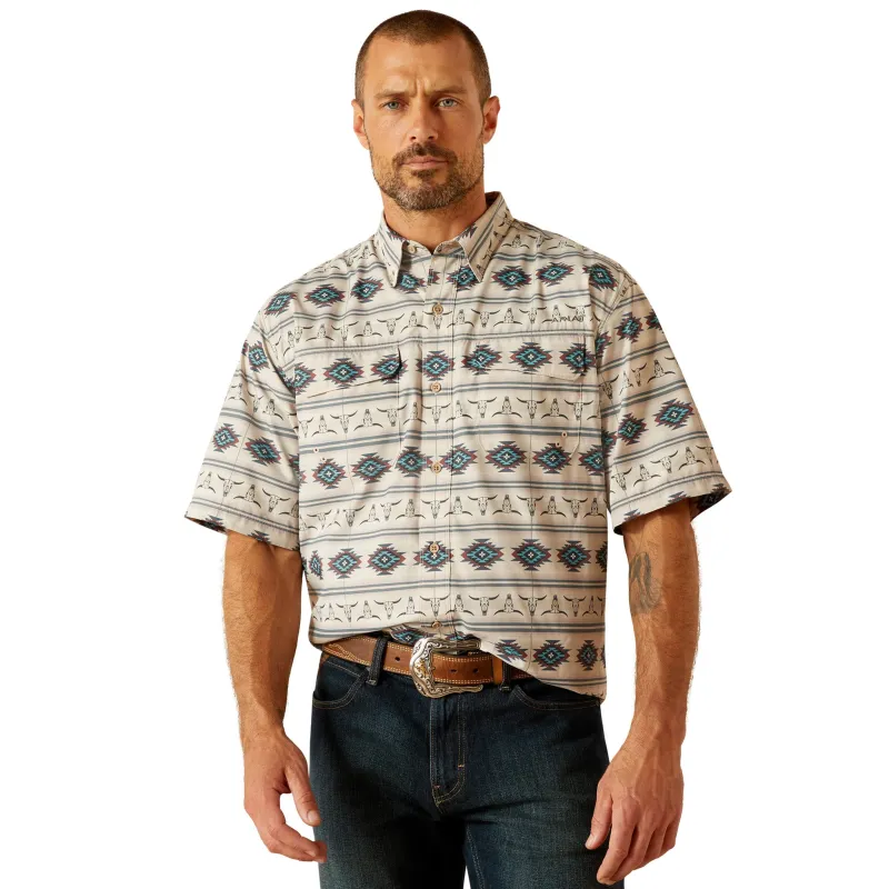Ariat Men's VentTek Aztec Skull Short Sleeve made by Western Edge