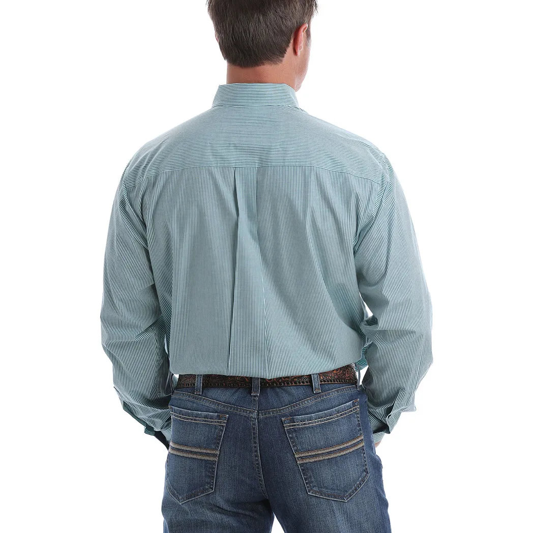 Cinch Men's Mint & Navy Micro Stripe Long Sleeve sold by Western Edge product image thumbnail 4