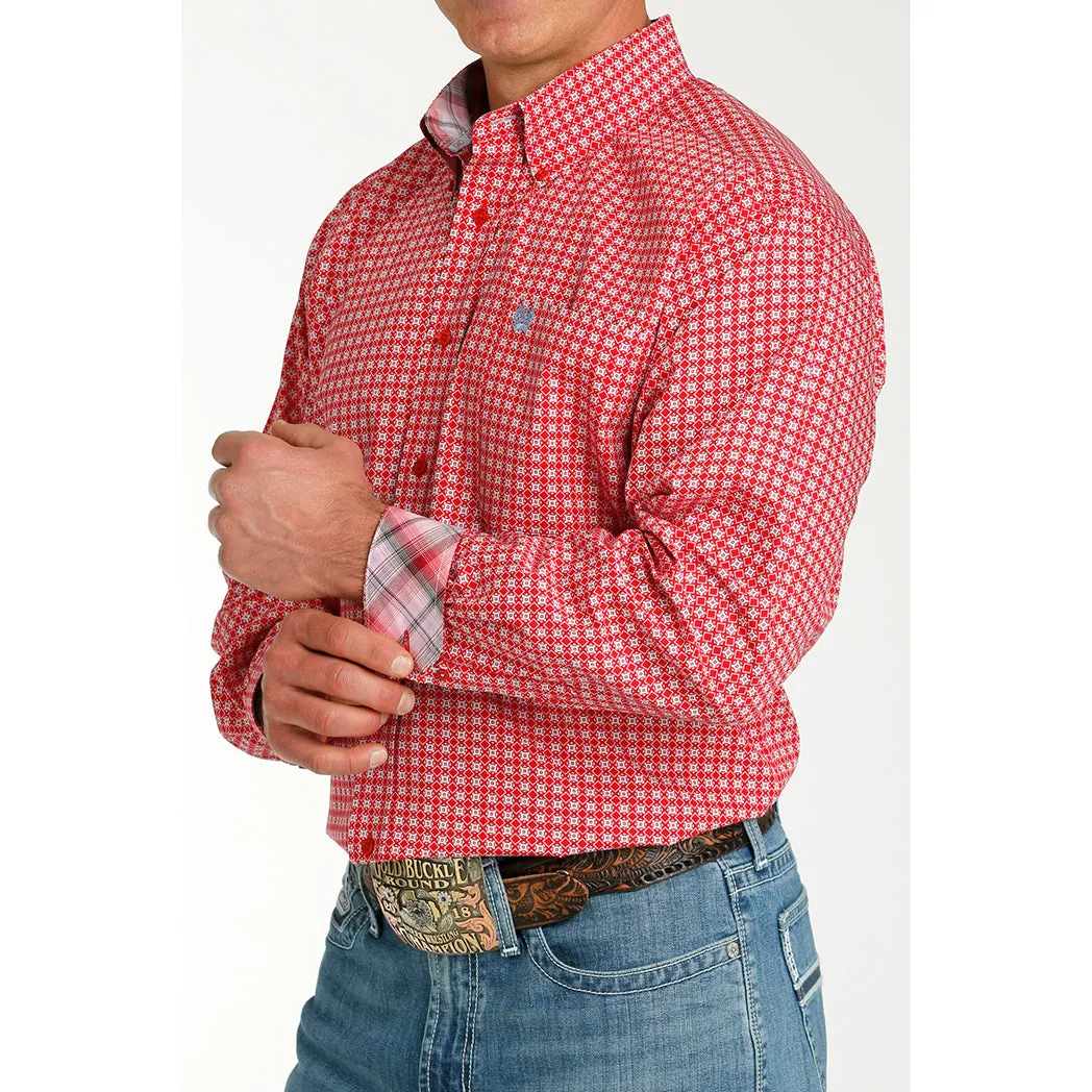 Cinch Men's Red Geo Print Long Sleeve sold by Western Edge product image thumbnail 2