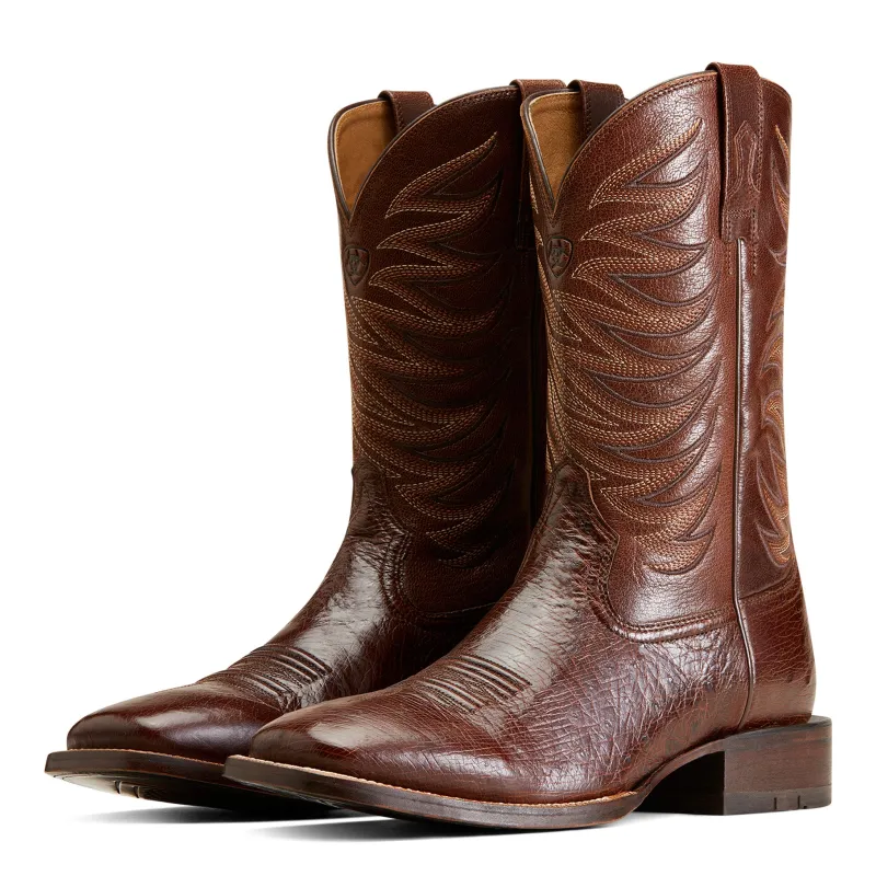 Ariat Men's Badlands Brown Ostrich Boots made by Ariat