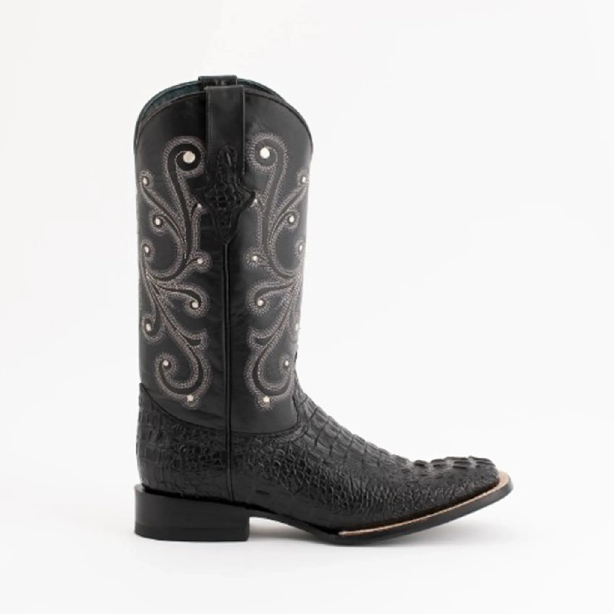 Ferini Men's Caiman Print Black Square Toe sold by Western Edge product image thumbnail 2