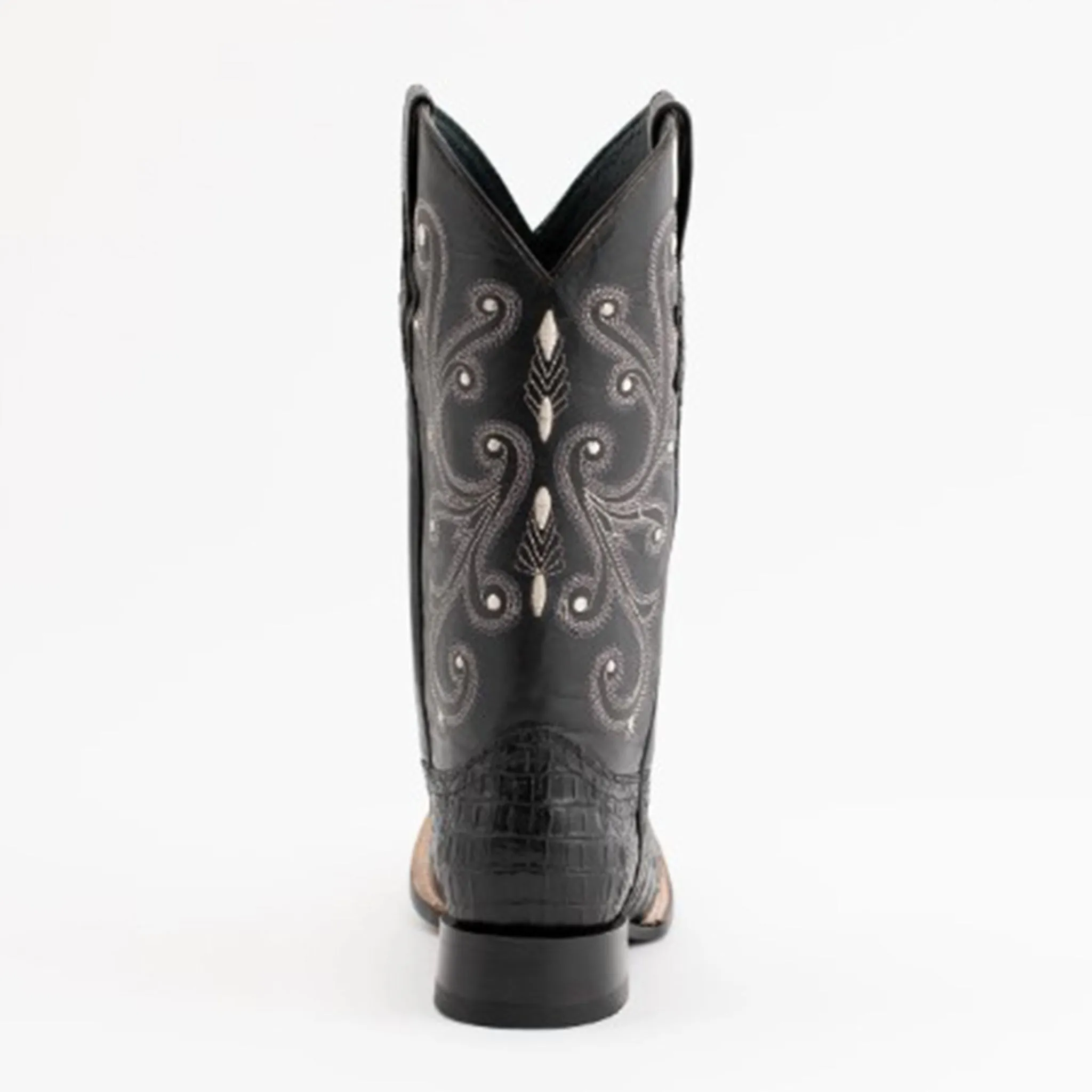 Ferini Men's Caiman Print Black Square Toe sold by Western Edge product image thumbnail 4