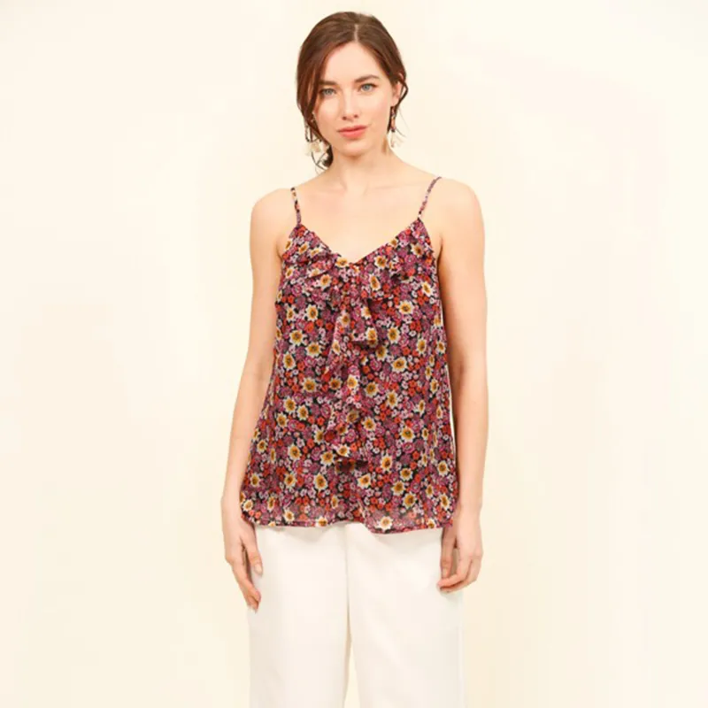 Gigio USA Women's Floral Print/Ruffle Tank sold by Western Edge