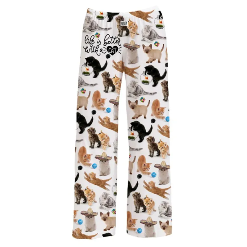 Brief Insanity Unisex Better With Cat PJ Pants made by Western Edge