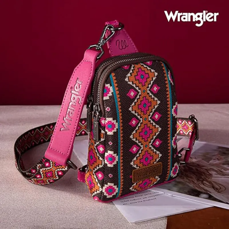 Wrangler Women's Pink Aztec Crossbody made by Wrangler
