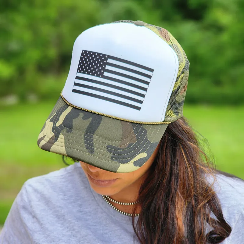 Texas True Threads White Camo US Cap made by Western Edge