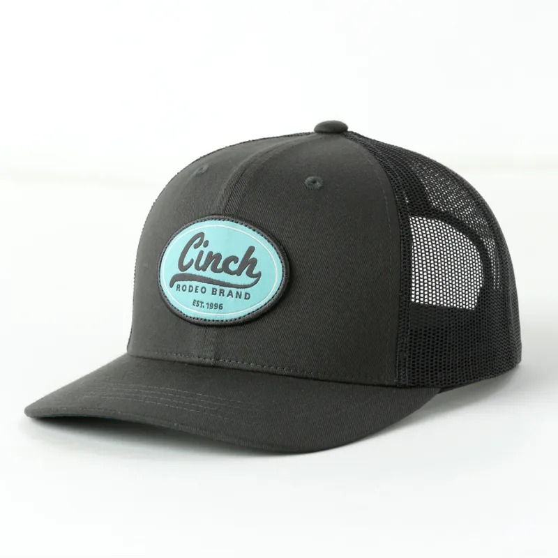 Cinch Dark Charcoal Turquoise Patch Cap made by Cinch
