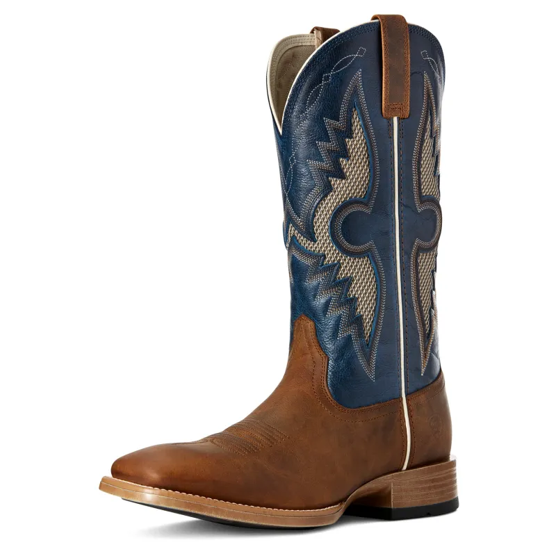 Ariat Men's Sorrel & Blue VenTek Square Toe Boots made by Ariat