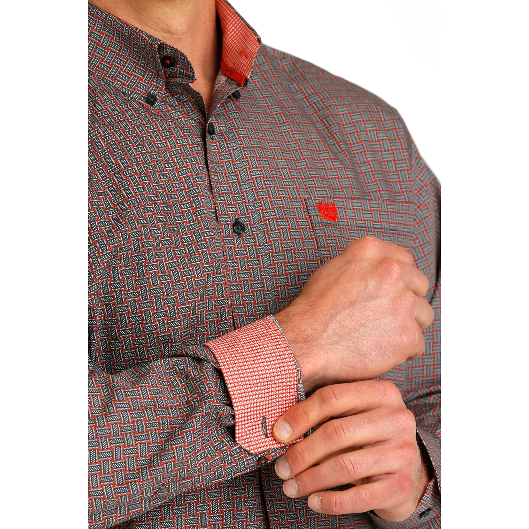 Cinch Men's Charcoal Print Long Sleeve sold by Western Edge product image thumbnail 4