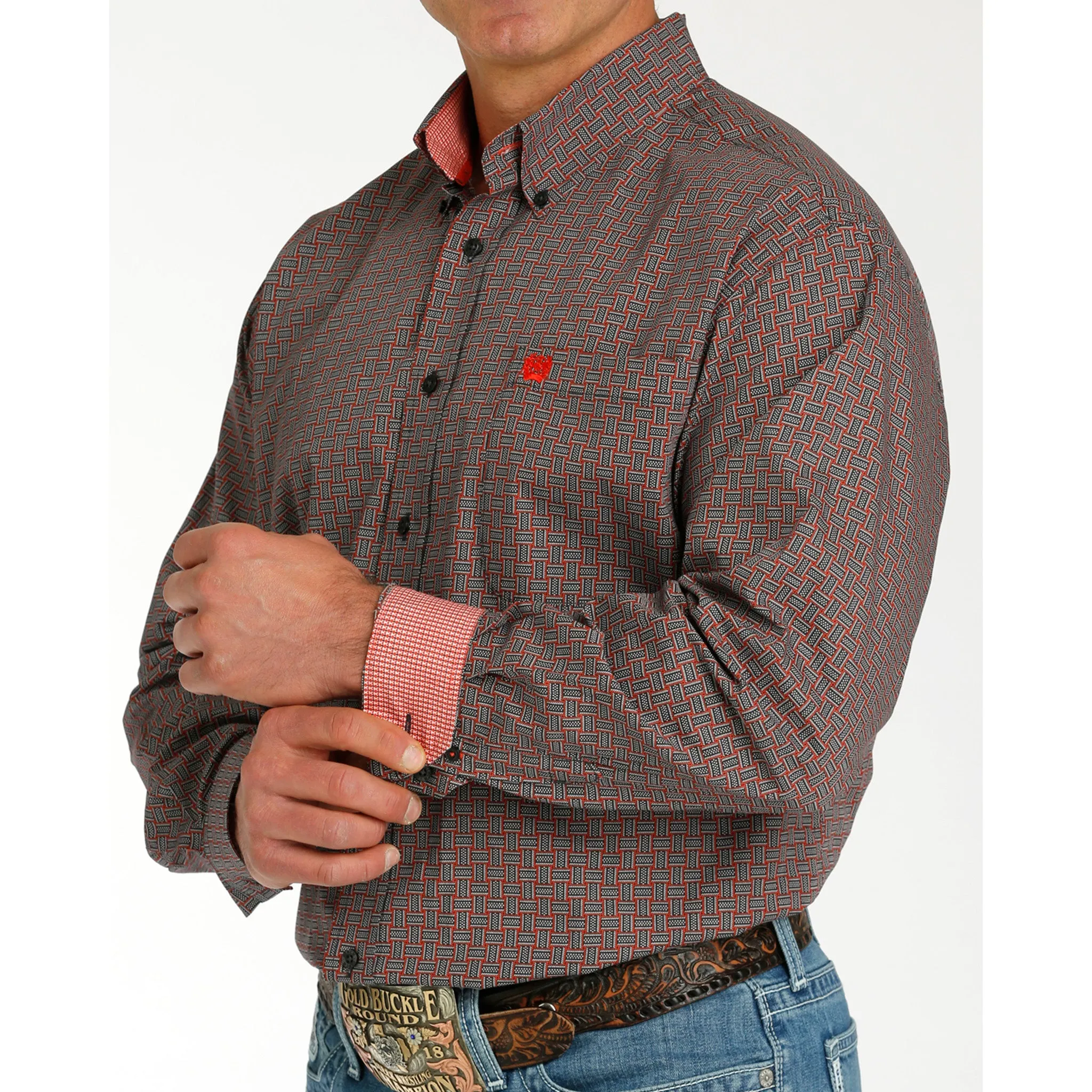 Cinch Men's Charcoal Print Long Sleeve sold by Western Edge product image thumbnail 2