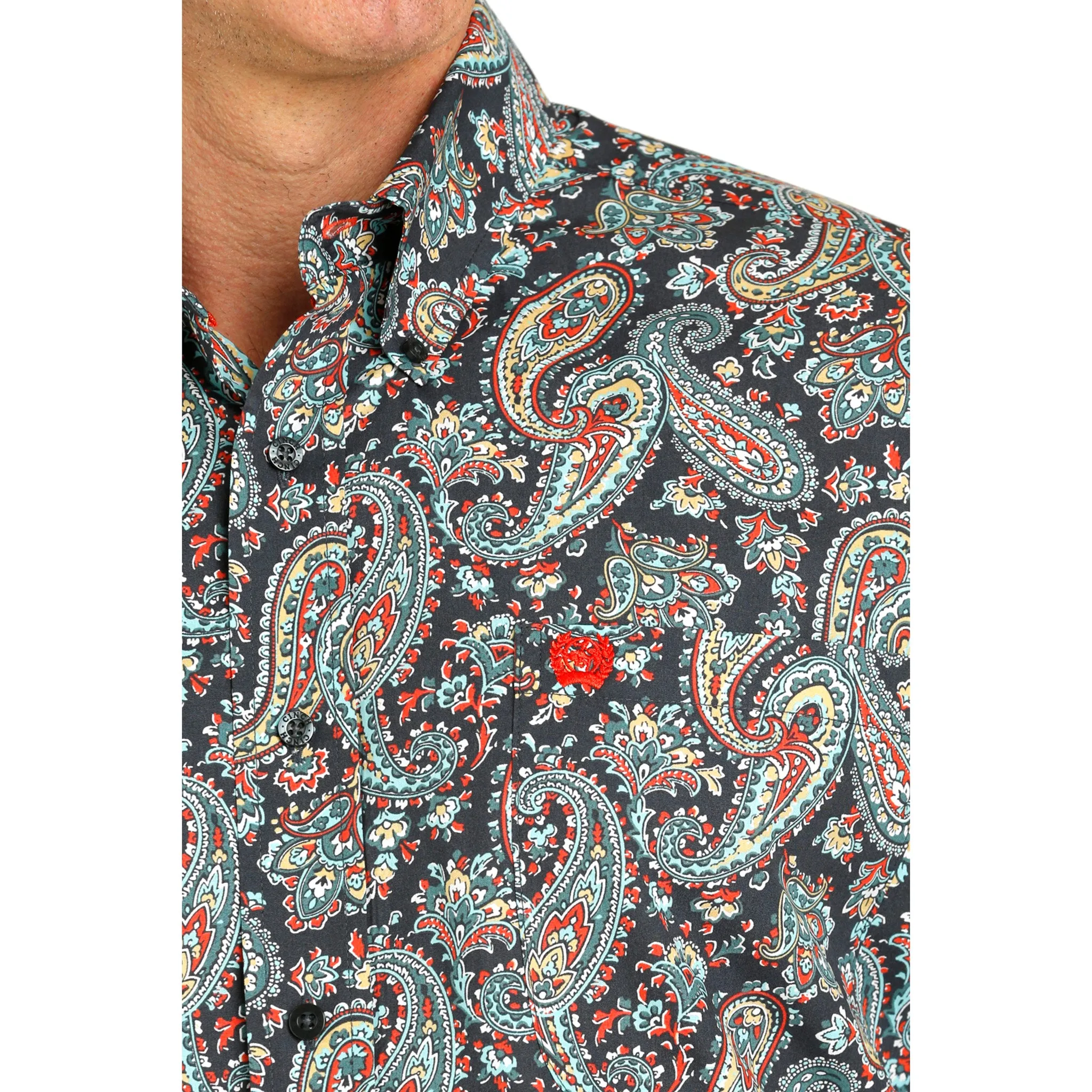 Cinch Men's Charcoal Paisley Long Sleeve sold by Western Edge product image thumbnail 4
