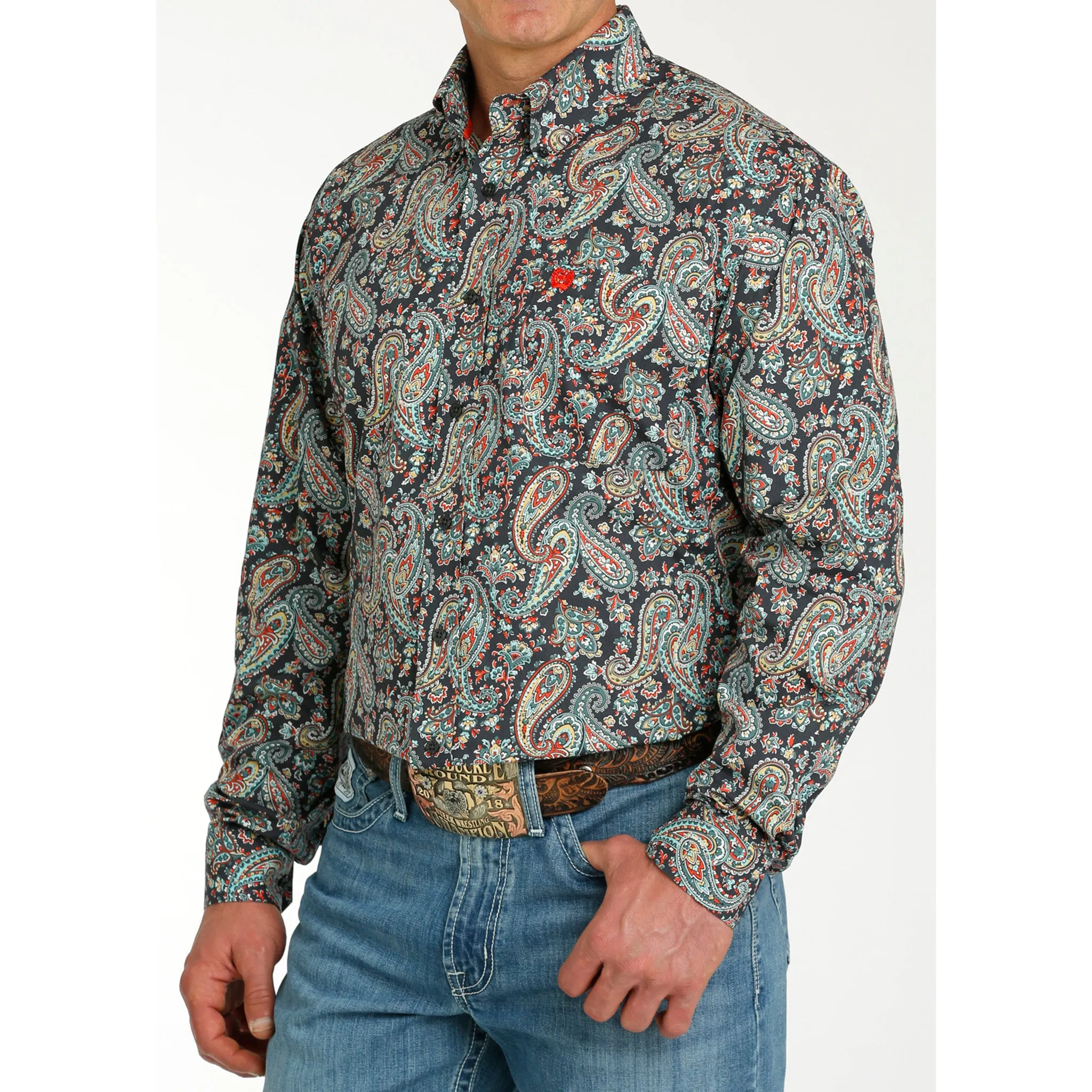 Cinch Men's Charcoal Paisley Long Sleeve sold by Western Edge product image thumbnail 2