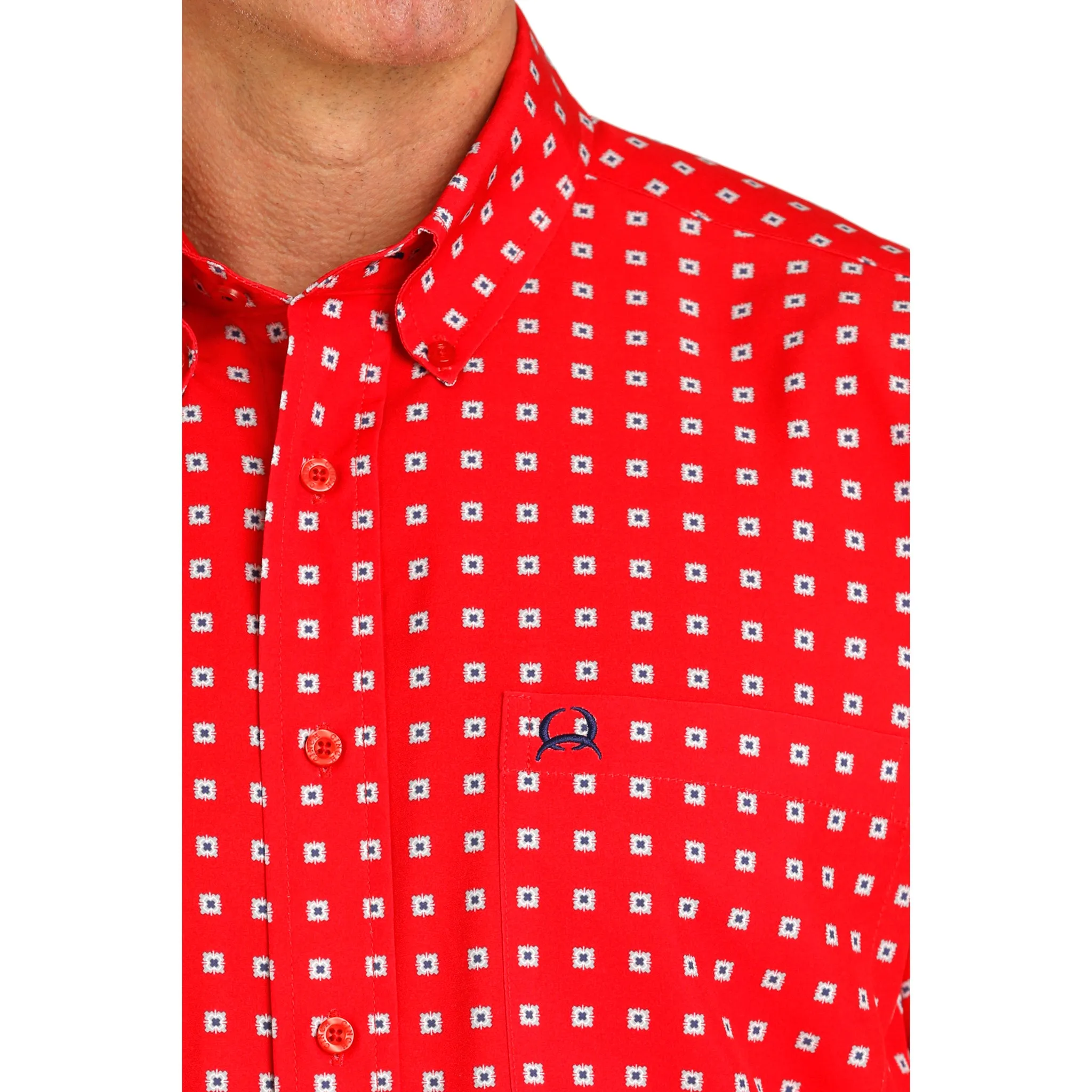 Cinch Men's Red Print Arenaflex Short Sleeve sold by Western Edge product image thumbnail 4