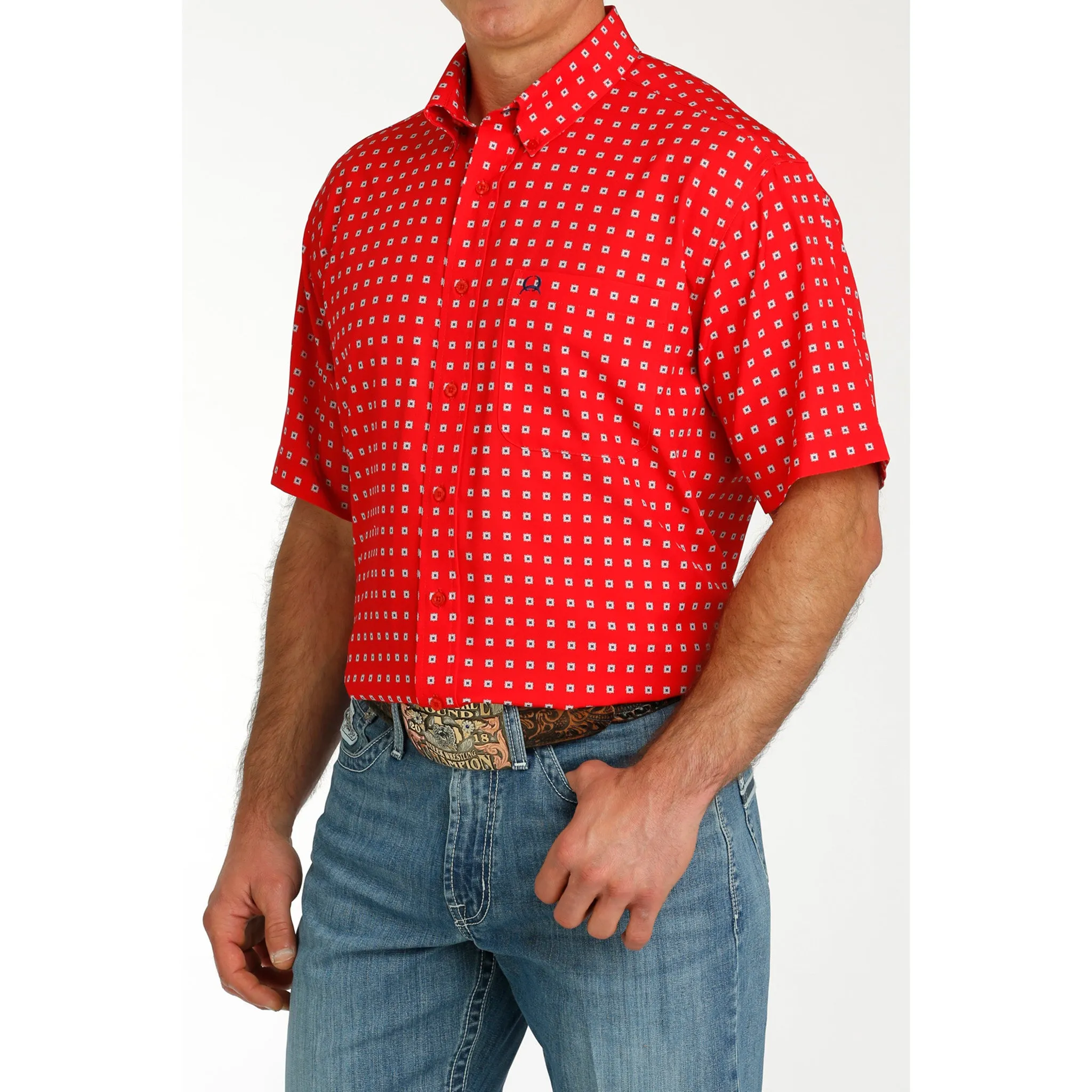 Cinch Men's Red Print Arenaflex Short Sleeve sold by Western Edge product image thumbnail 2