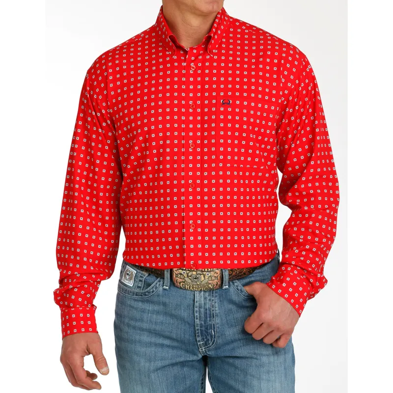 Cinch Men's Red Print Long Sleeve sold by Western Edge