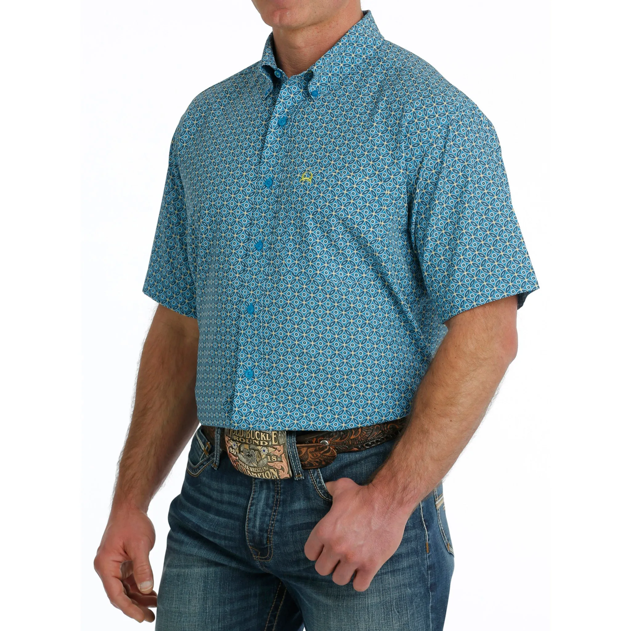 Cinch Men's Short Sleeve Blue Arenaflex sold by Western Edge product image thumbnail 2