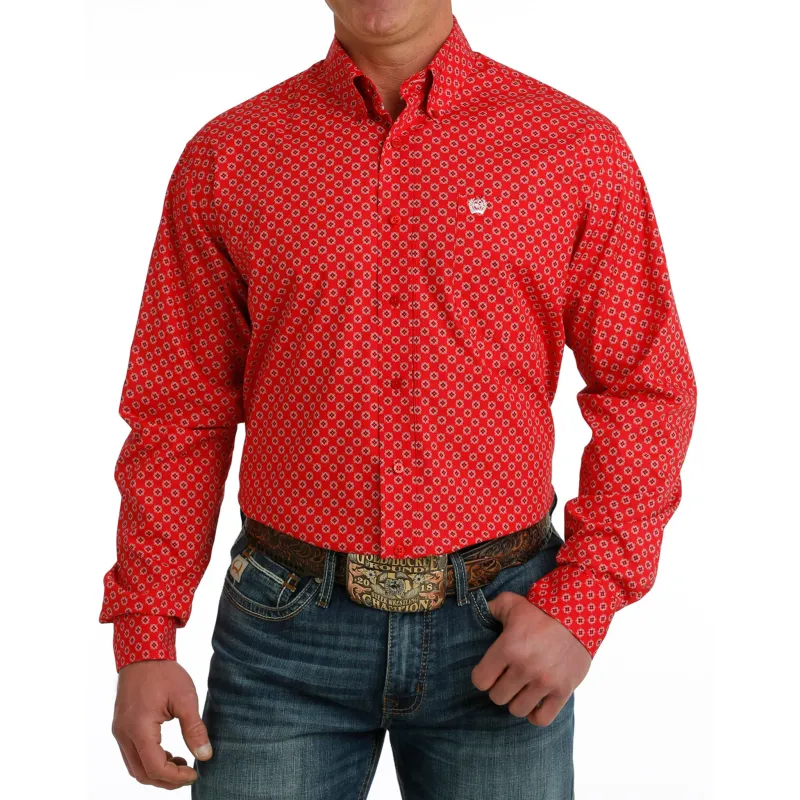 Cinch Men's Red Print Long Sleeve sold by Western Edge