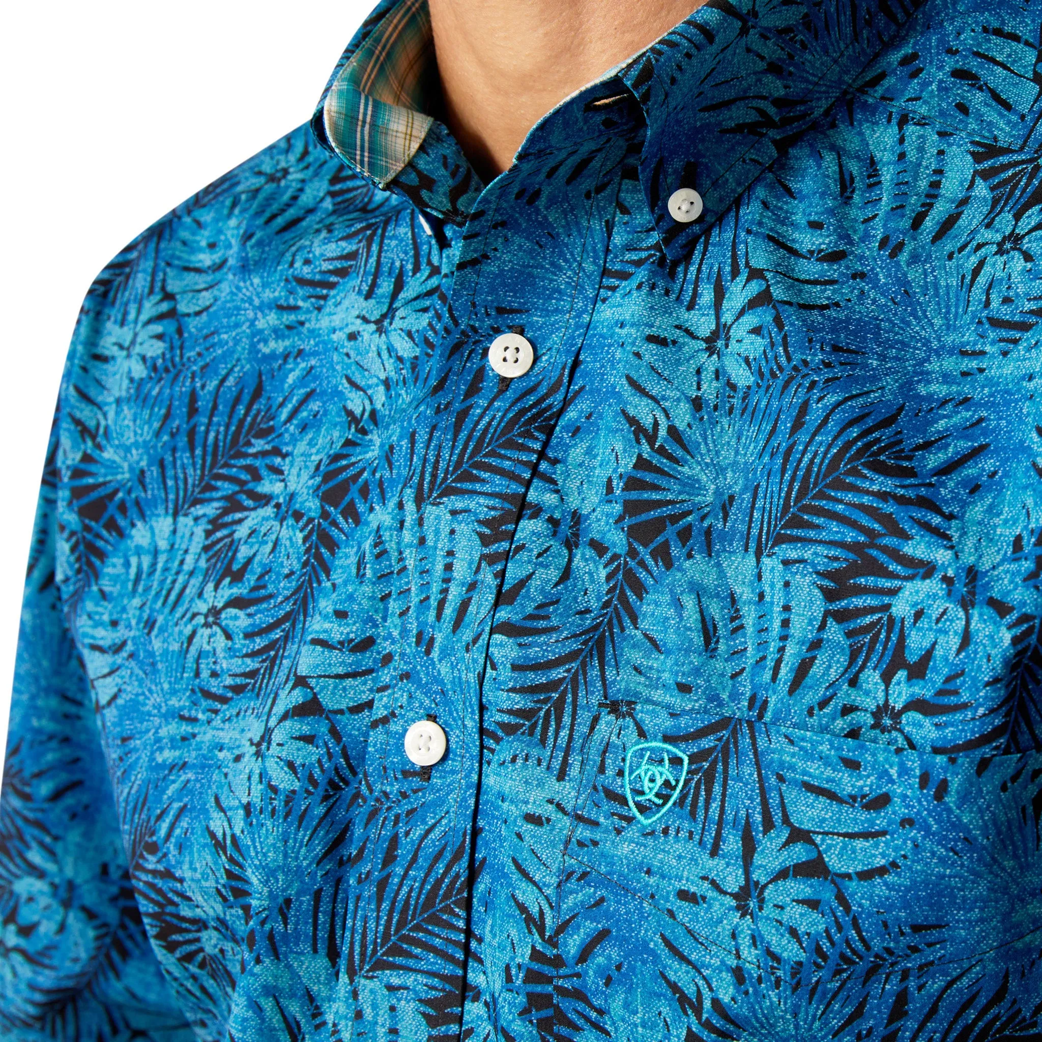 Ariat Men's Blue Kylo Hawaiian Print Short Sleeve sold by Western Edge product image thumbnail 3