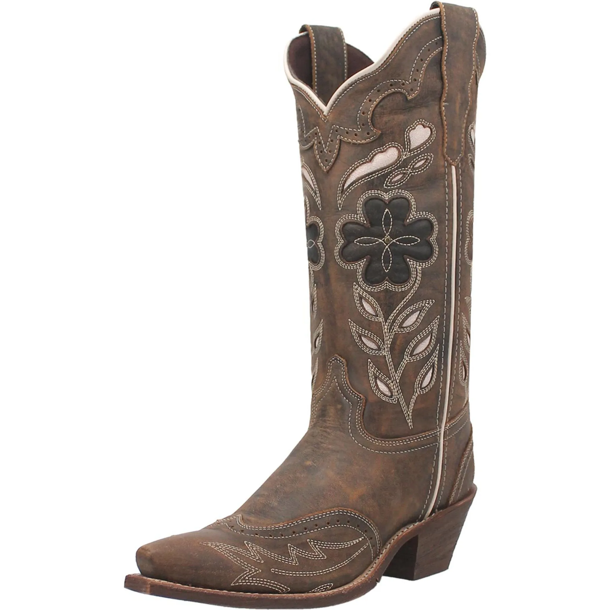 Laredo Women's Zuri Brown Floral Snip Toe Boots sold by Western Edge