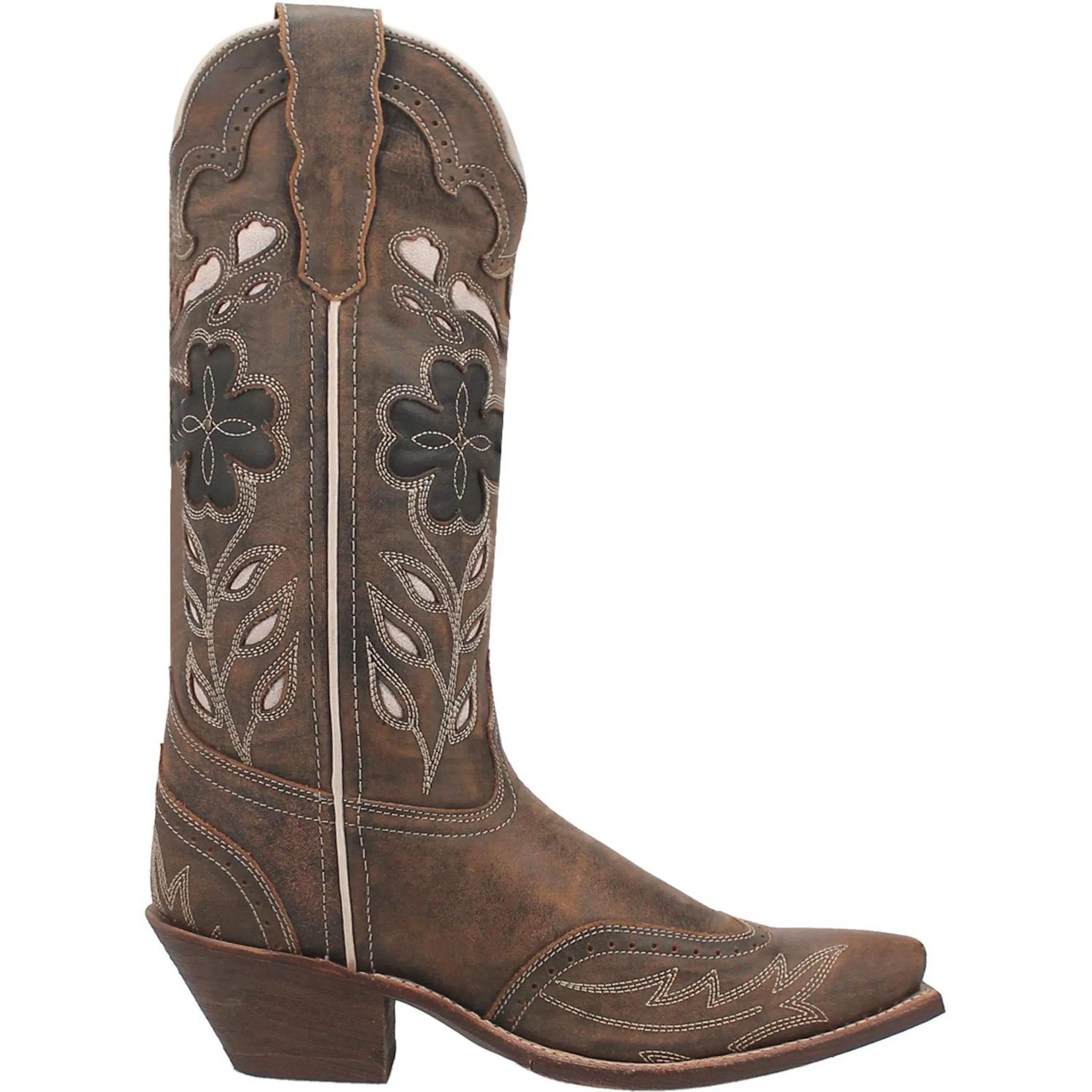 Laredo Women's Zuri Brown Floral Snip Toe Boots sold by Western Edge product image thumbnail 3