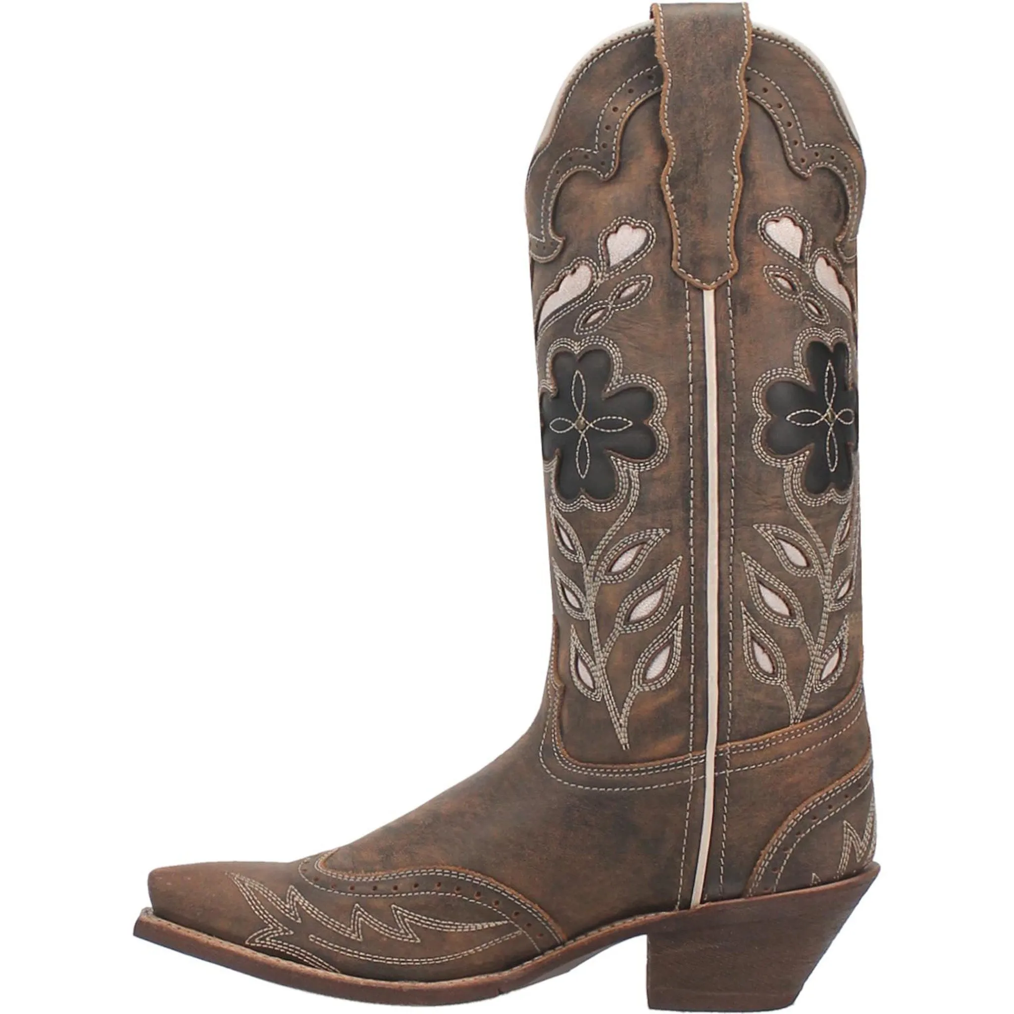 Laredo Women's Zuri Brown Floral Snip Toe Boots sold by Western Edge product image thumbnail 2