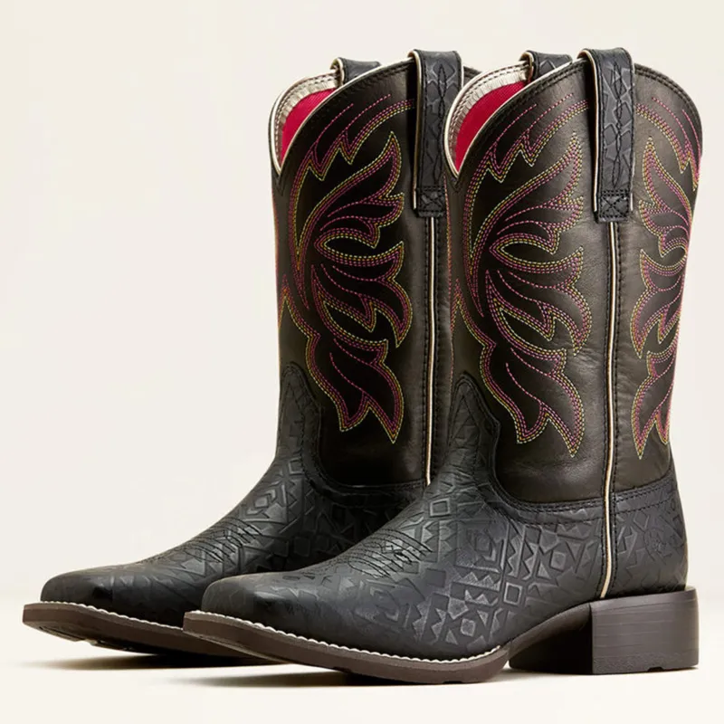 Ariat Women's Buckley Black Embossed Boots made by Ariat