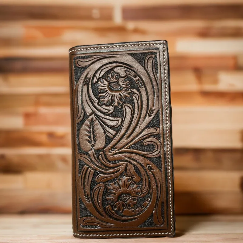 Twisted X Tan Floral Checkbook/Wallet made by Twisted X
